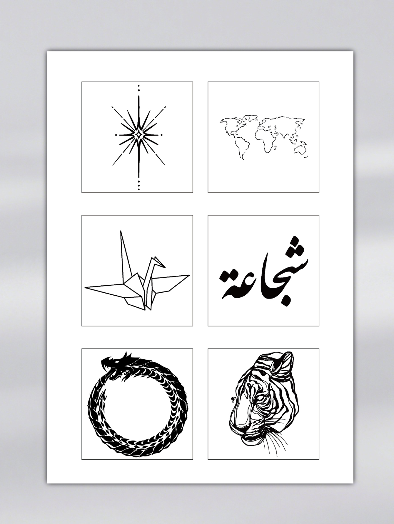6 Custom Designs – Small Temporary Tattoos